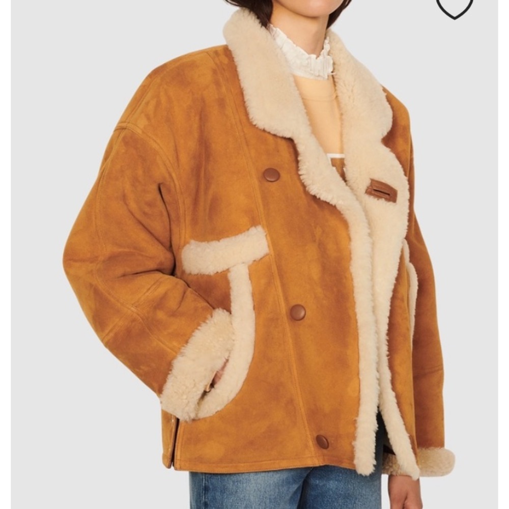 Sandro royal shearling jacket